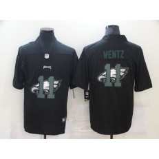 Philadelphia Eagles #11 Carson Wentz Black Shadow Logo Limited Jersey