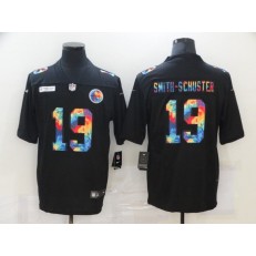 Pittsburgh Steelers #19 JuJu Smith Schuster Black Vapor Untouchable Rainbow Limited Jersey