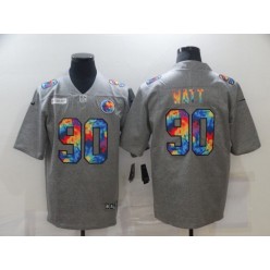 Pittsburgh Steelers #90 T.J. Watt Gray Vapor Untouchable Rainbow Limited Jersey