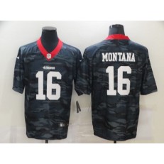 San Francisco 49ers #16 Joe Montana Black Camo Limited Jersey