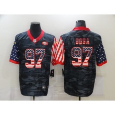 San Francisco 49ers #97 Nick Bosa Black Camo USA Flag Limited Jersey