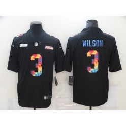 Seattle Seahawks #3 Russell Wilson Black Vapor Untouchable Rainbow Limited Jersey