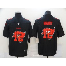 Tampa Bay Buccaneers #12 Tom Brady Black Shadow Logo Limited Jersey
