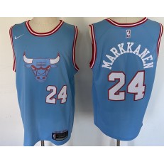 Chicago Bulls #24 Laur Markkanen Blue Nike City Edition Swingman Jersey