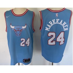 Chicago Bulls #24 Laur Markkanen Blue Nike City Edition Swingman Jersey