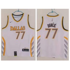 Dallas Mavericks #77 Luka Doncic White 2020-21 City Edition Nike Swingman Jersey