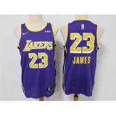 Los Angeles Lakers #23 Lebron James Purple Nike Swingman Jersey