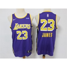 Los Angeles Lakers #23 Lebron James Purple Nike Swingman Jersey