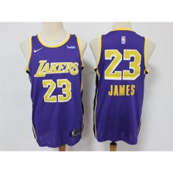Los Angeles Lakers #23 Lebron James Purple Nike Swingman Jersey