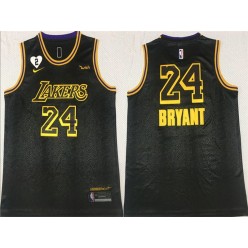 Los Angeles Lakers #24 Kobe Bryant Black 2 Heart Gigi Patch Mamba Nike Swingman Jersey