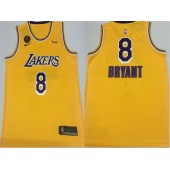 Los Angeles Lakers #8 Kobe Bryant Yellow KB Patch Swingman Jersey