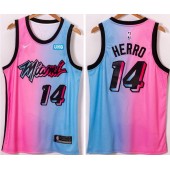 Miami Heat #14 Tyler Herro Blue Pink Nike 2021 City Edition Swingman Jersey