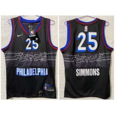 Philadelphia 76ers #25 Ben Simmons Black 2020-21 City Edition Nike Swingman Jersey