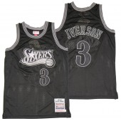 Philadelphia 76ers #3 Allen Iverson Black 1997-98 Hardwood Classics Jersey