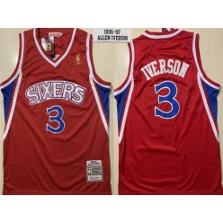 Philadelphia 76ers #3 Allen Iverson Red 1996-1997 Hardwood Classics Jersey