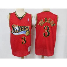Philadelphia 76ers #3 Allen Iverson Red 1999-00 Hardwood Classics Reload Swingman Jersey