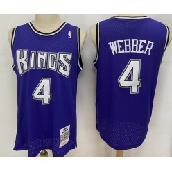 Sacramento Kings #4 Chris Webber Purple 1998-99 Hardwood Classics Jersey
