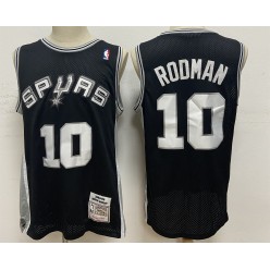 San Antonio Spurs #10 Dennis Rodman Black 1993-94 Hardwood Classics Jersey