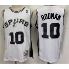 San Antonio Spurs #10 Dennis Rodman White 1993-94 Hardwood Classics Jersey