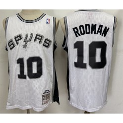 San Antonio Spurs #10 Dennis Rodman White 1993-94 Hardwood Classics Jersey