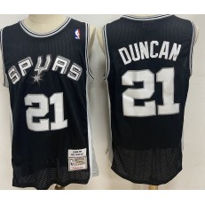San Antonio Spurs #21 Tim Duncan Black 1998-99 Hardwood Classics Jersey