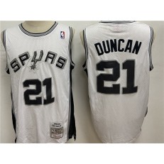 San Antonio Spurs #21 Tim Duncan White 1998-99 Hardwood Classics Jersey