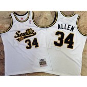 Seattle Supersonics #34 Pay Allen White 2005-06 Hardwood Classics Jersey