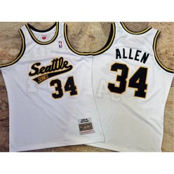Seattle Supersonics #34 Pay Allen White 2005-06 Hardwood Classics Jersey