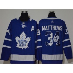 Toronto Maple Leafs #34 Auston Matthews Blue Adidas Fashion Jersey