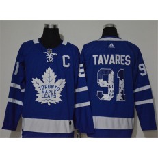 Toronto Maple Leafs #91 John Tavares Blue Adidas Fashion Jersey