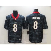 Baltimore Ravens #8 Lamar Jackson Black Camo Limited Jersey