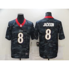 Baltimore Ravens #8 Lamar Jackson Black Camo Limited Jersey