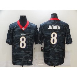 Baltimore Ravens #8 Lamar Jackson Black Camo Limited Jersey