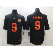 Cincinnati Bengals #9 Joe Burrow Black Colorful Fashion Limited Jersey