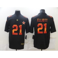 Dallas Cowboys #21 Ezekiel Elliott Black Colorful Fashion Limited Jersey