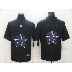 Dallas Cowboys #21 Ezekiel Elliott Black Shadow Logo Limited Jersey