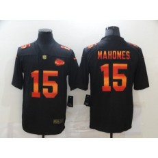Kansas City Chiefs #15 Patrick Mahomes Black Colorful Fashion Limited Jersey