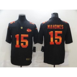 Kansas City Chiefs #15 Patrick Mahomes Black Colorful Fashion Limited Jersey