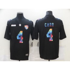 Las Vegas Raiders #4 Derek Carr Black Vapor Untouchable Rainbow Limited Jersey