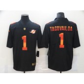 Miami Dolphins #1 Tua Tagovailoa Black Colorful Fashion Limited Jersey