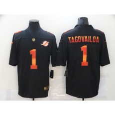Miami Dolphins #1 Tua Tagovailoa Black Colorful Fashion Limited Jersey
