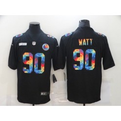 Pittsburgh Steelers #90 T.J. Watt Black Vapor Untouchable Rainbow Limited Jersey