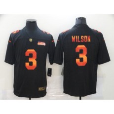 Seattle Seahawks #3 Russell Wilson Black Colorful Fashion Limited Jersey