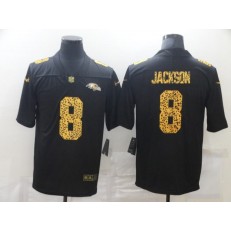 Baltimore Ravens #8 Lamar Jackson Black Leopard Vapor Untouchable Limited Jersey