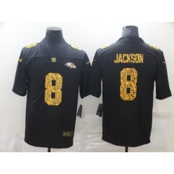 Baltimore Ravens #8 Lamar Jackson Black Leopard Vapor Untouchable Limited Jersey