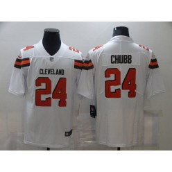 Cleveland Browns #24 Nick Chubb White Vapor Untouchable Limited Jersey
