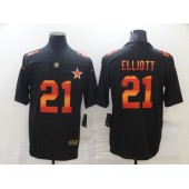 Dallas Cowboys #21 Ezekiel Elliott Black Colorful Fashion Limited Jersey