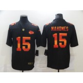 Kansas City Chiefs #15 Patrick Mahomes Black Colorful Fashion Limited Jersey