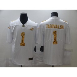 Miami Dolphins #1 Tua Tagovailoa White Leopard Vapor Untouchable Limited Jersey