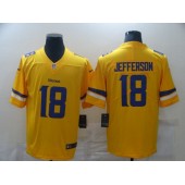 Minnesota Vikings #18 Justin Jefferson Yellow Inverted Legend Limited Jersey